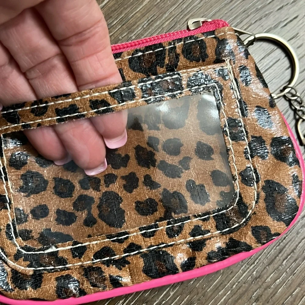 Cheetah leopard print H monogram credit card holder coin wallet bag